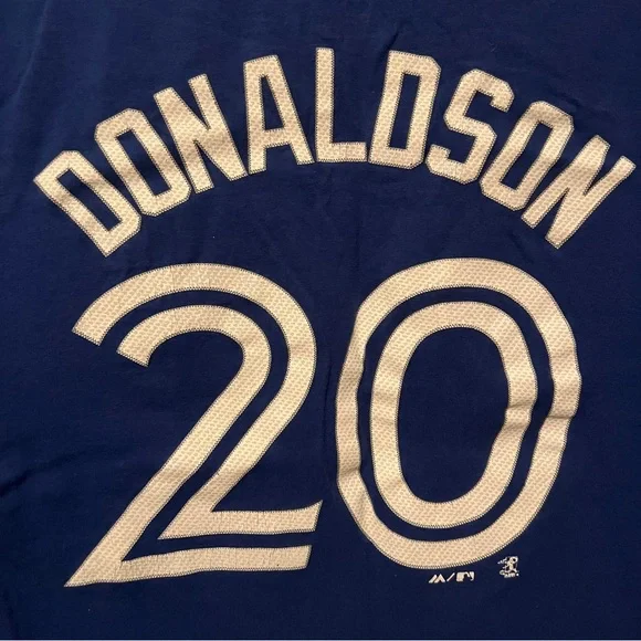 Toronto Blue Jays Josh Donaldson Medium Name Number Blue T-Shirt MLB Baseball - Picture 10 of 11